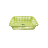 Plastic Washing Basket(30.5*22.5*7.5CM) in vibrant green for versatile laundry and organization needs.